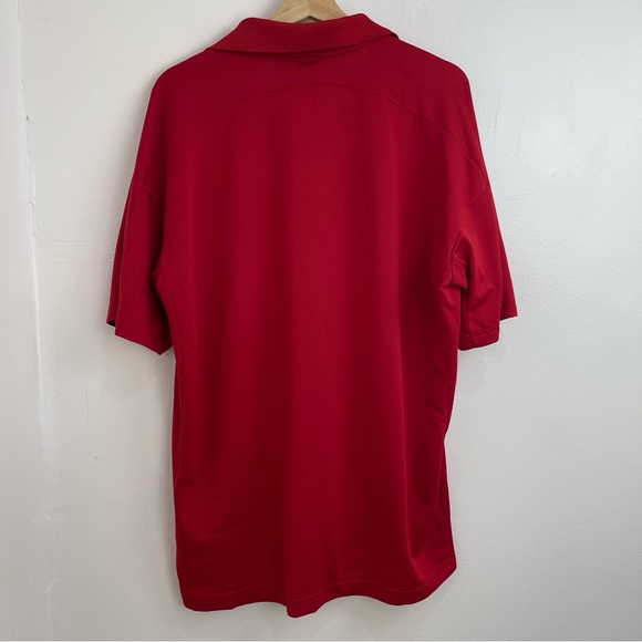 Adidas Golf Polo Shirt 3 Stripes Mens XL Red Performance Short Sleeve - Picture 4 of 11